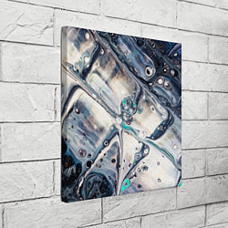 Холст квадратный Абстрактное жидкое белое и синее стекло, цвет: 3D-принт — фото 2