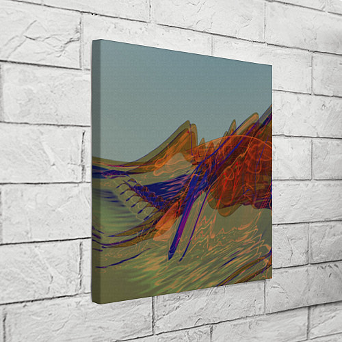 Картина квадратная Волнообразные разноцветные музыкальные линии / 3D-принт – фото 3