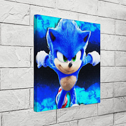 Холст квадратный Sonic неоновый дым, цвет: 3D-принт — фото 2