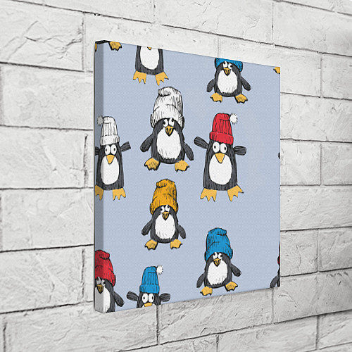 Картина квадратная Смешные пингвины / 3D-принт – фото 3