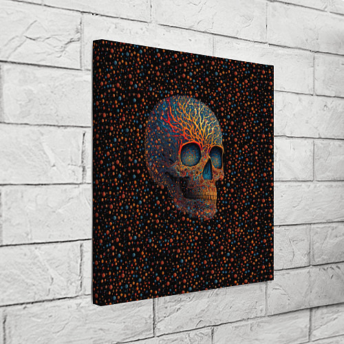 Картина квадратная Череп в стиле пуантилизм / 3D-принт – фото 3