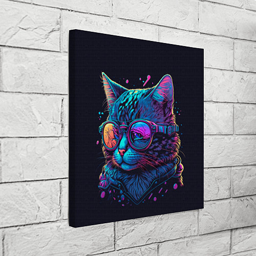 Картина квадратная Кот неоновый / 3D-принт – фото 3
