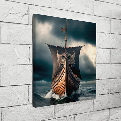 Картина квадратная Корабль в бушующем море / 3D-принт – фото 3