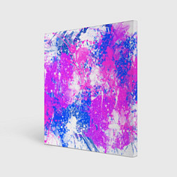 Картина квадратная Разбрызганная фиолетовая краска - светлый фон