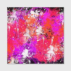 Холст квадратный Разбрызганная красная краска - темный фон, цвет: 3D-принт — фото 2