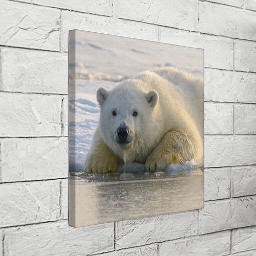 Картина квадратная Белый медведь ожидает / 3D-принт – фото 3