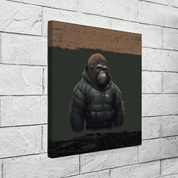 Холст квадратный Горилла в пуховике, цвет: 3D-принт — фото 2