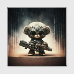 Холст квадратный Cute animal with a gun, цвет: 3D-принт — фото 2