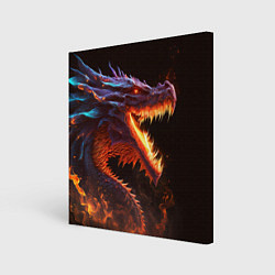 Холст квадратный Огненный дракон, цвет: 3D-принт