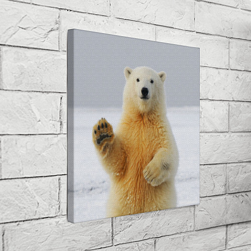 Картина квадратная Белый медведь приветствует / 3D-принт – фото 3
