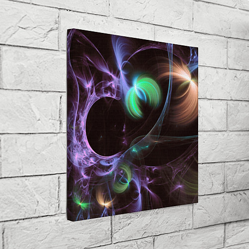 Картина квадратная Магические фиолетовые волны и цветные космические / 3D-принт – фото 3
