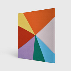 Холст квадратный Разноцветные пересекающиеся треугольники, цвет: 3D-принт