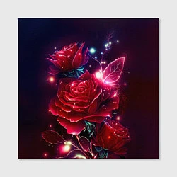 Холст квадратный Розы с огоньками, цвет: 3D-принт — фото 2