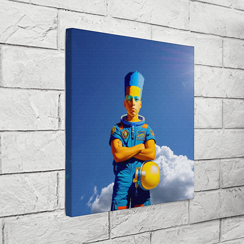 Картина квадратная Барт Симпсон - космический мальчик - нейросеть / 3D-принт – фото 3