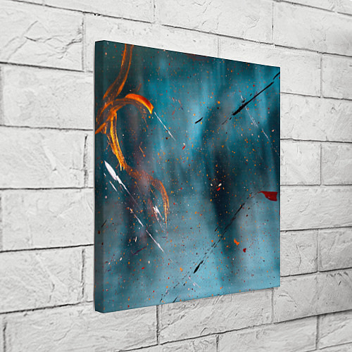 Картина квадратная Абстрактный синий туман, силуэты и краски / 3D-принт – фото 3