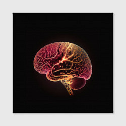 Холст квадратный Нейронный неоновый мозг, цвет: 3D-принт — фото 2
