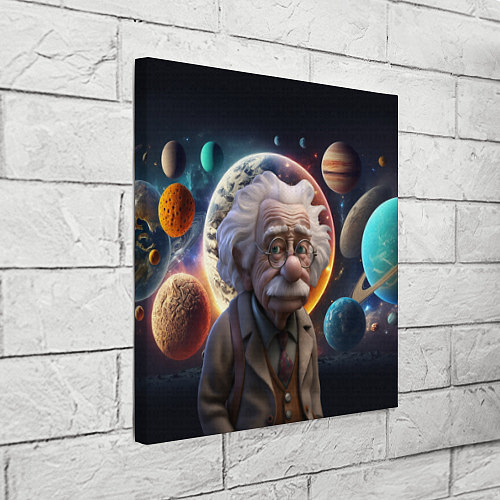 Картина квадратная Альберт Эйнштейн и его теория / 3D-принт – фото 3