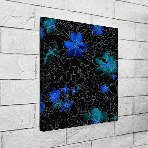 Картина квадратная Неоновые цветы / 3D-принт – фото 3
