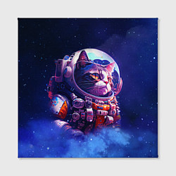 Холст квадратный Кот в космическом скафандре, цвет: 3D-принт — фото 2