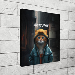 Холст квадратный Street cat, цвет: 3D-принт — фото 2