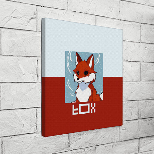 Картина квадратная Пиксельная лиса с надписью fox / 3D-принт – фото 3