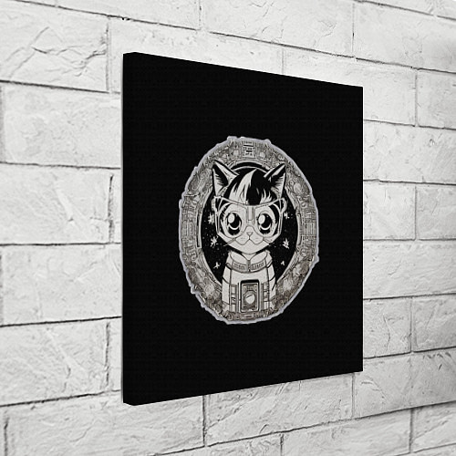 Картина квадратная Ретро аниме кот в космосе / 3D-принт – фото 3