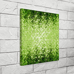 Холст квадратный Геометрическое зелёное искажение в пространстве, цвет: 3D-принт — фото 2