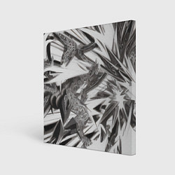 Картина квадратная Взрыв черно-белой звезды