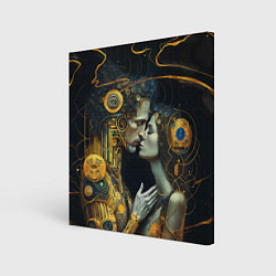 Холст квадратный Gustav Klimt Cyberpunk, цвет: 3D-принт