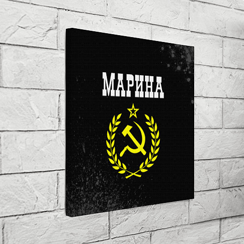 Картина квадратная Марина и желтый символ СССР со звездой / 3D-принт – фото 3