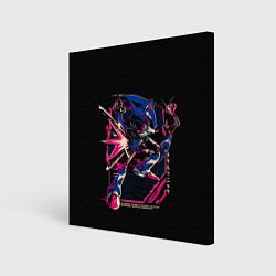 Холст квадратный Кибер-Соник с алмазом, цвет: 3D-принт