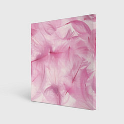 Холст квадратный Розовые перышки, цвет: 3D-принт