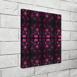 Холст квадратный Ярко-розовые неоновые лилии, цвет: 3D-принт — фото 2