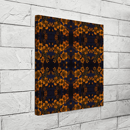 Картина квадратная Желто-оранжевые нежные цветы / 3D-принт – фото 3