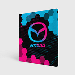 Холст квадратный Mazda - neon gradient, цвет: 3D-принт