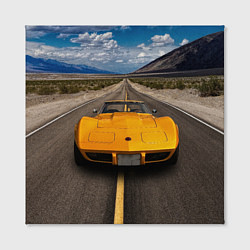 Холст квадратный Ретро маслкар Chevrolet Corvette Stingray, цвет: 3D-принт — фото 2