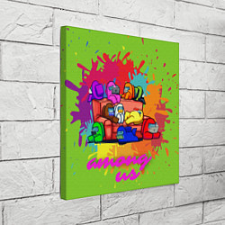 Холст квадратный Among us splash meeting, цвет: 3D-принт — фото 2