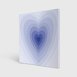 Холст квадратный Голубое сердце градиент, цвет: 3D-принт