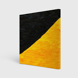 Холст квадратный Черно-желтые масляные краски, цвет: 3D-принт