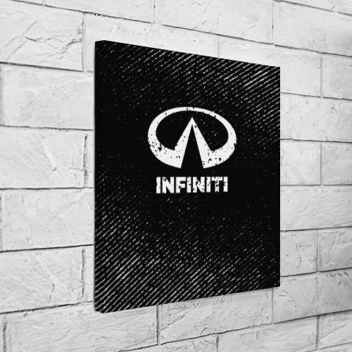 Картина квадратная Infiniti с потертостями на темном фоне / 3D-принт – фото 3