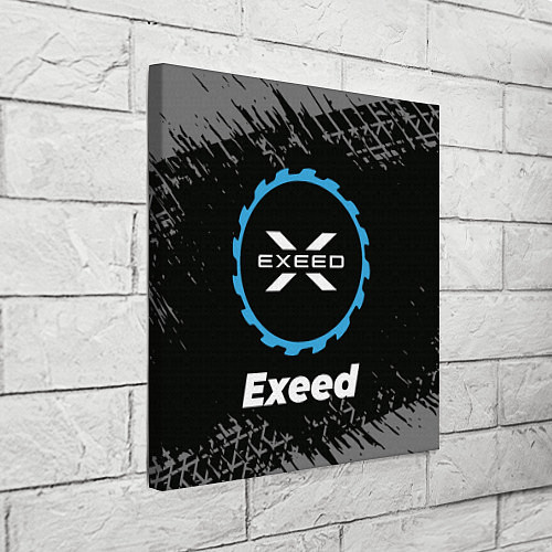 Картина квадратная Exeed в стиле Top Gear со следами шин на фоне / 3D-принт – фото 3