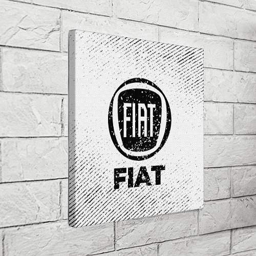 Картина квадратная Fiat с потертостями на светлом фоне / 3D-принт – фото 3
