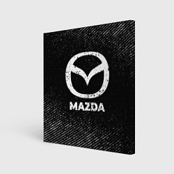 Холст квадратный Mazda с потертостями на темном фоне, цвет: 3D-принт
