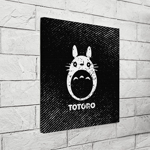 Картина квадратная Totoro с потертостями на темном фоне / 3D-принт – фото 3