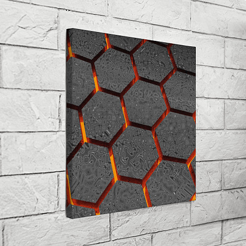 Картина квадратная Металлические плиты и лава / 3D-принт – фото 3