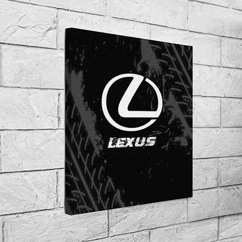 Картина квадратная Lexus speed на темном фоне со следами шин / 3D-принт – фото 3