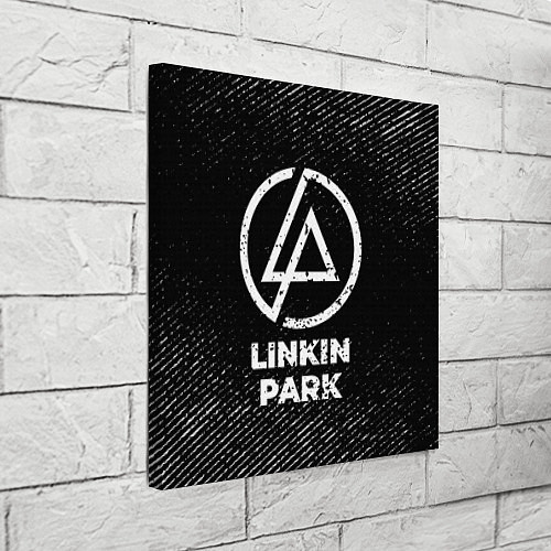 Картина квадратная Linkin Park с потертостями на темном фоне / 3D-принт – фото 3