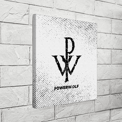 Картина квадратная Powerwolf с потертостями на светлом фоне / 3D-принт – фото 3