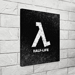 Холст квадратный Half-Life с потертостями на темном фоне, цвет: 3D-принт — фото 2