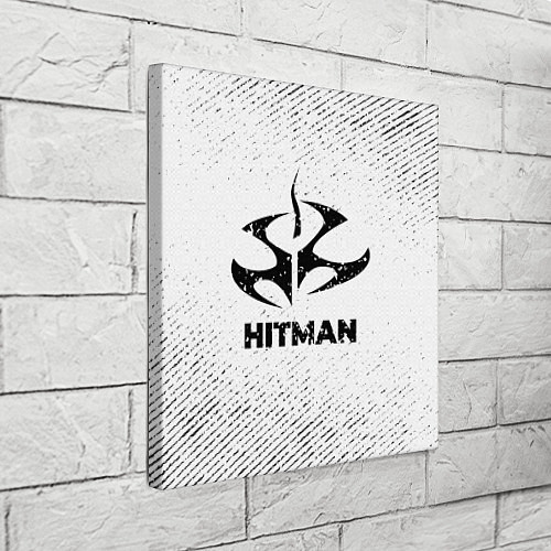 Картина квадратная Hitman с потертостями на светлом фоне / 3D-принт – фото 3